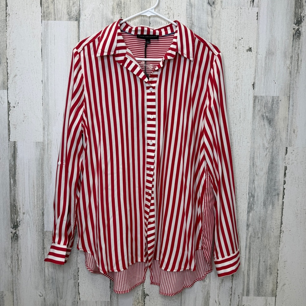 Jane + Delancey Womens Shirt Long Roll Tab Sleeves Button Up